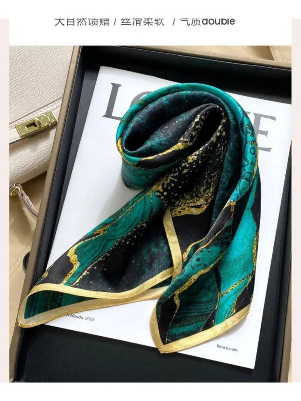 100% Pure Mulberry Silk Square Scarf 26